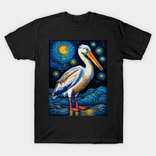 Pelican in starry night T-Shirt